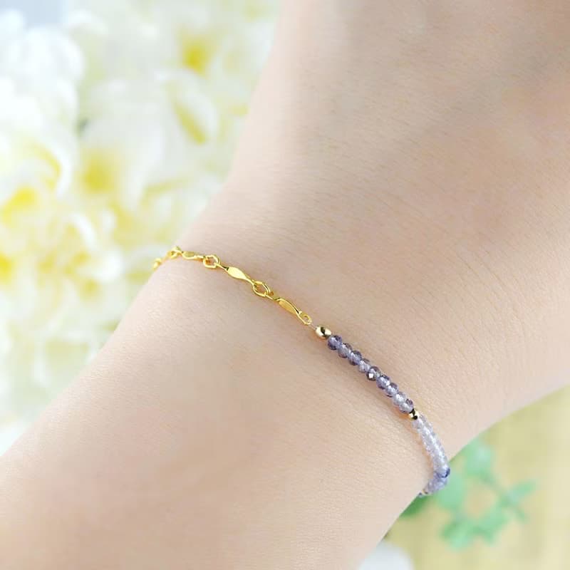 人生の羅針盤を象徴する グラデーションアイオライトの3wayブレスレット 9月誕生石