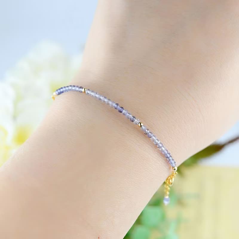 人生の羅針盤を象徴する グラデーションアイオライトの3wayブレスレット 9月誕生石