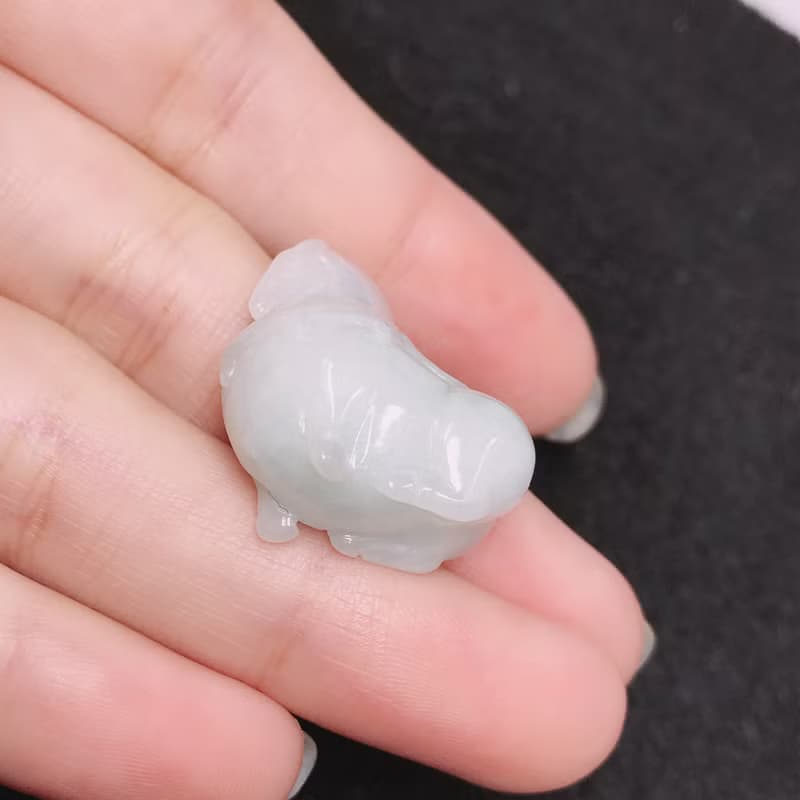 飄藍花翡翠唐馬 | 天然緬甸A貨翡翠 | 送禮