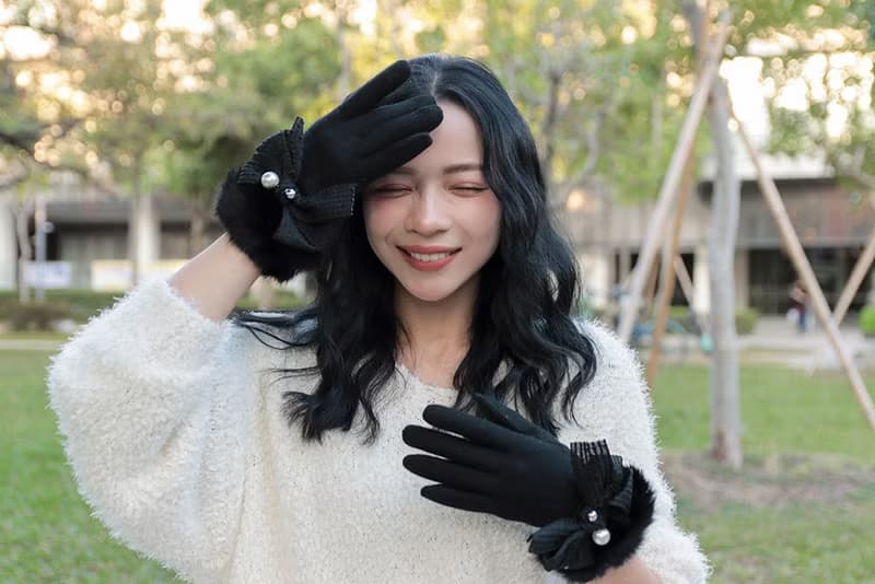 unni珠光璀璨羊毛手套(禦寒.保暖.觸屏) 刷毛 擋風 gloves 羊毛