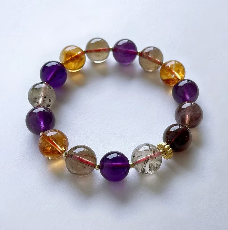 寶石系 天然礦石 彩極光11 mm 手鍊