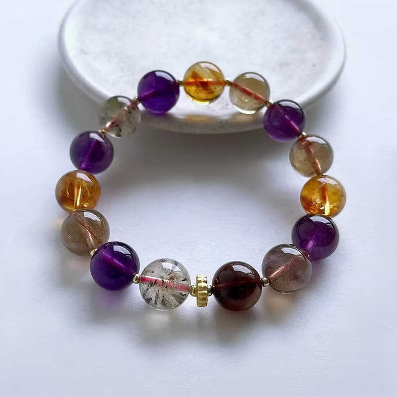 寶石系 天然礦石 彩極光11 mm 手鍊