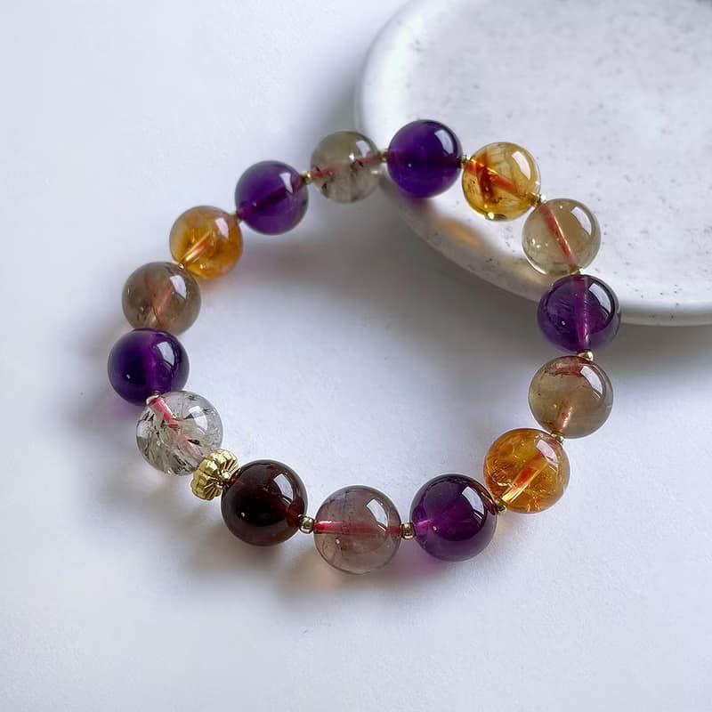 寶石系 天然礦石 彩極光11 mm 手鍊