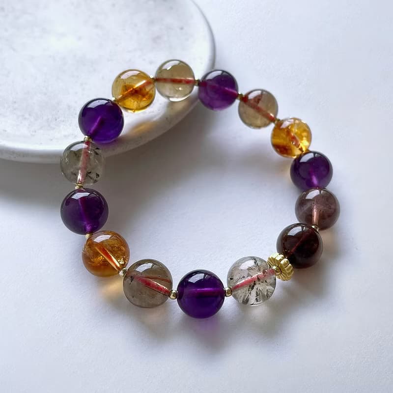 寶石系 天然礦石 彩極光11 mm 手鍊