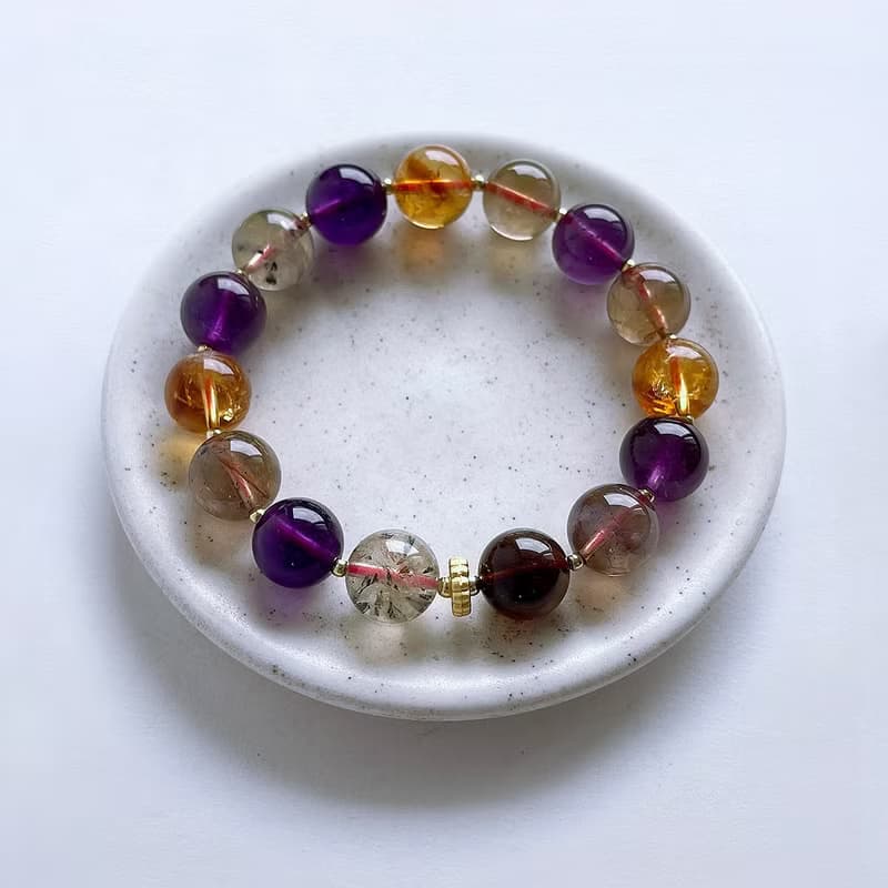 寶石系 天然礦石 彩極光11 mm 手鍊