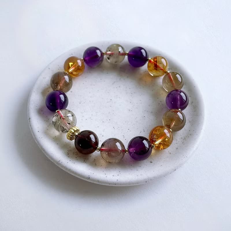 寶石系 天然礦石 彩極光11 mm 手鍊