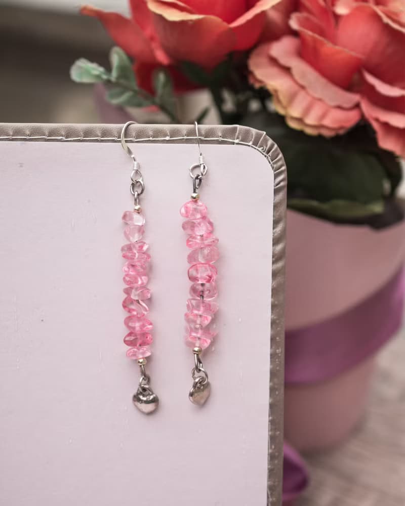 Pink Chalcedony Earrings, 925 Silver, Taurus, Libra Gem, Mother's Day Gift