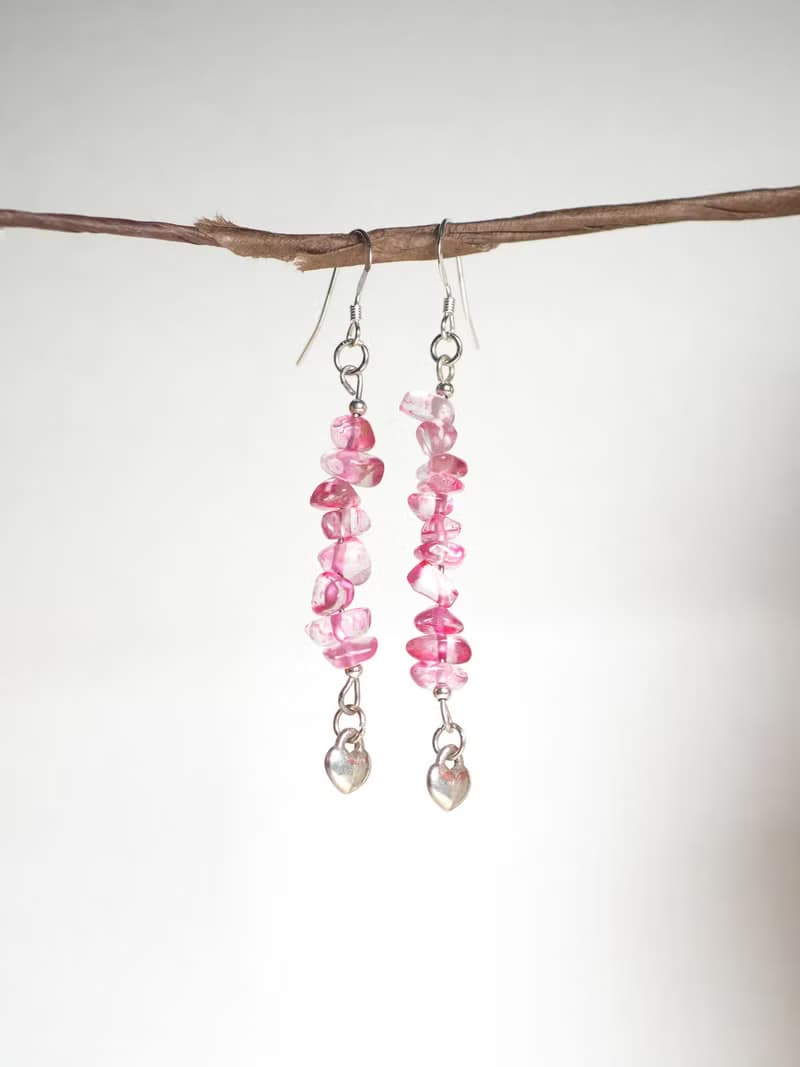 Pink Chalcedony Earrings, 925 Silver, Taurus, Libra Gem, Mother's Day Gift