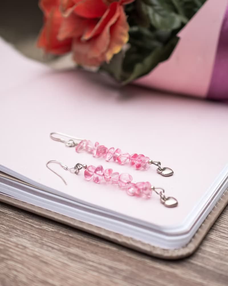 Pink Chalcedony Earrings, 925 Silver, Taurus, Libra Gem, Mother's Day Gift