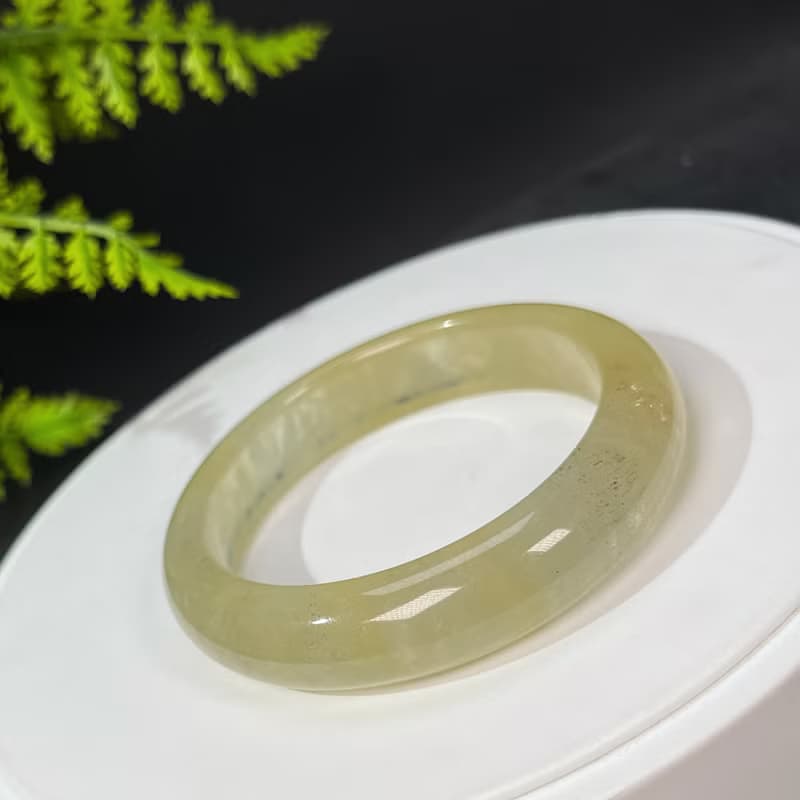 稀有冰透摩根石手鐲56MM 星光閃片黃色寶石手環 增進人緣提升魅力