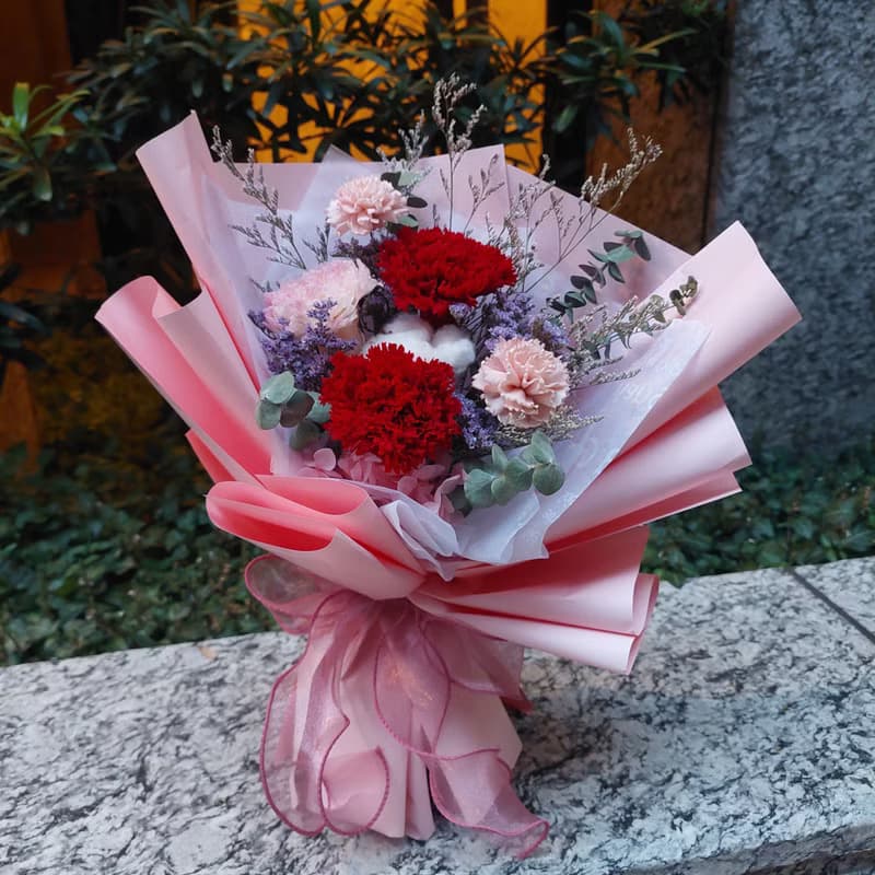 INS小清新韓式康乃馨永生花束 乾燥花永生花束 母親節禮物