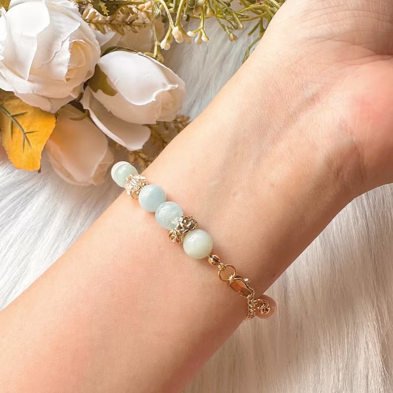 黃灰色 卡皮巴拉的奇幻奶油花園 卡皮巴拉手鍊 天然石摩根石手串