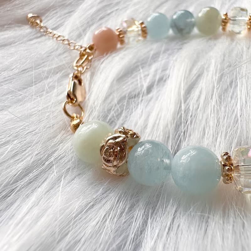 黃灰色 卡皮巴拉的奇幻奶油花園 卡皮巴拉手鍊 天然石摩根石手串