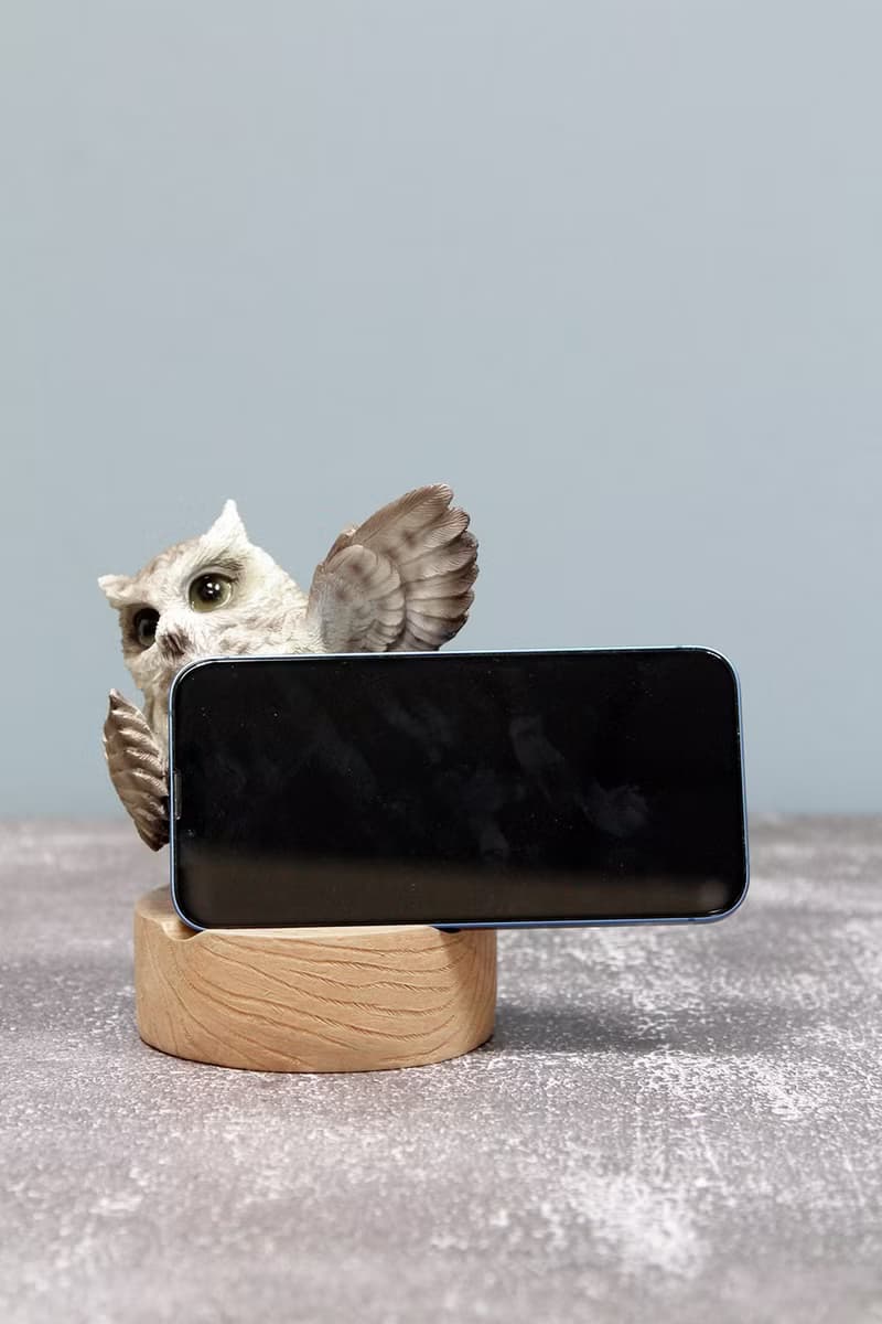 ZOOCRAFT擬真動物系列 可愛長耳貓頭鷹造型桌上手機架/手機座