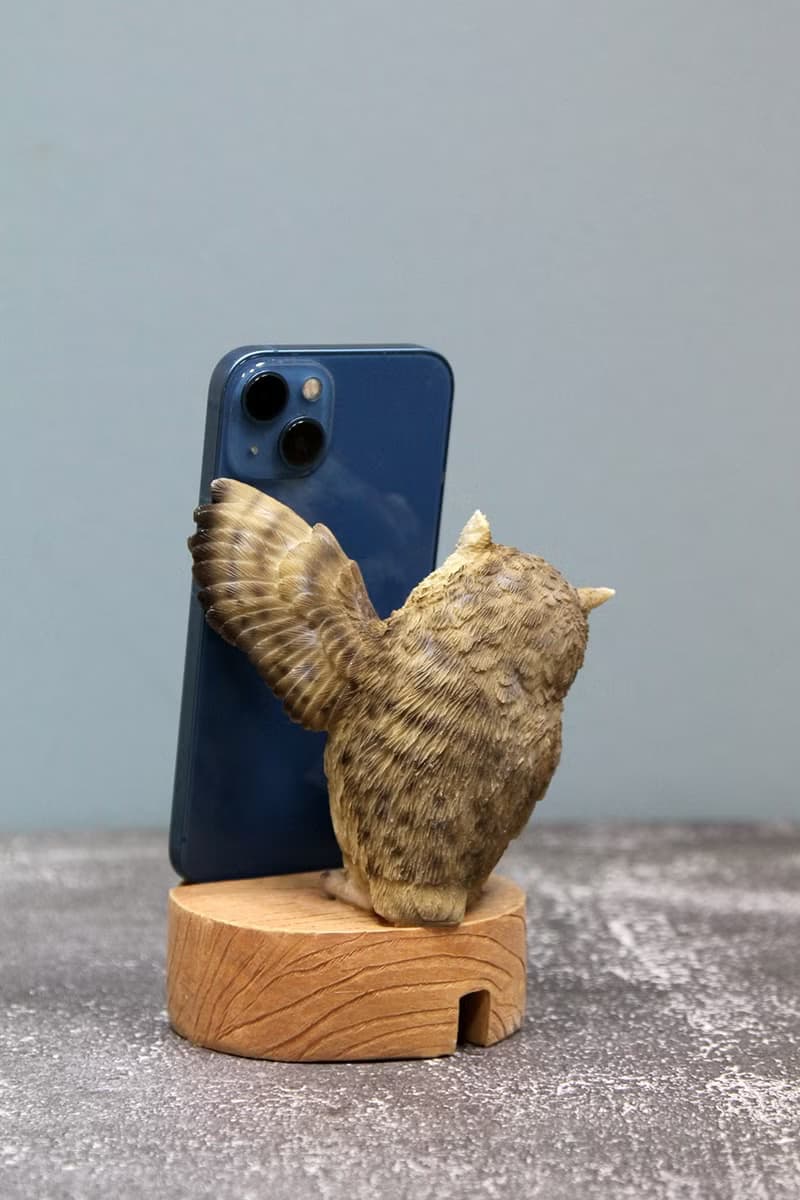 ZOOCRAFT擬真動物系列 可愛長耳貓頭鷹造型桌上手機架/手機座