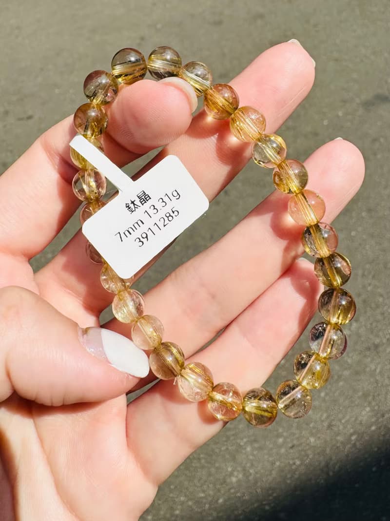 天然輕透料厚鈦鈦晶絲髮金鈦晶7mm13.31g事業避邪招財陽氣旺