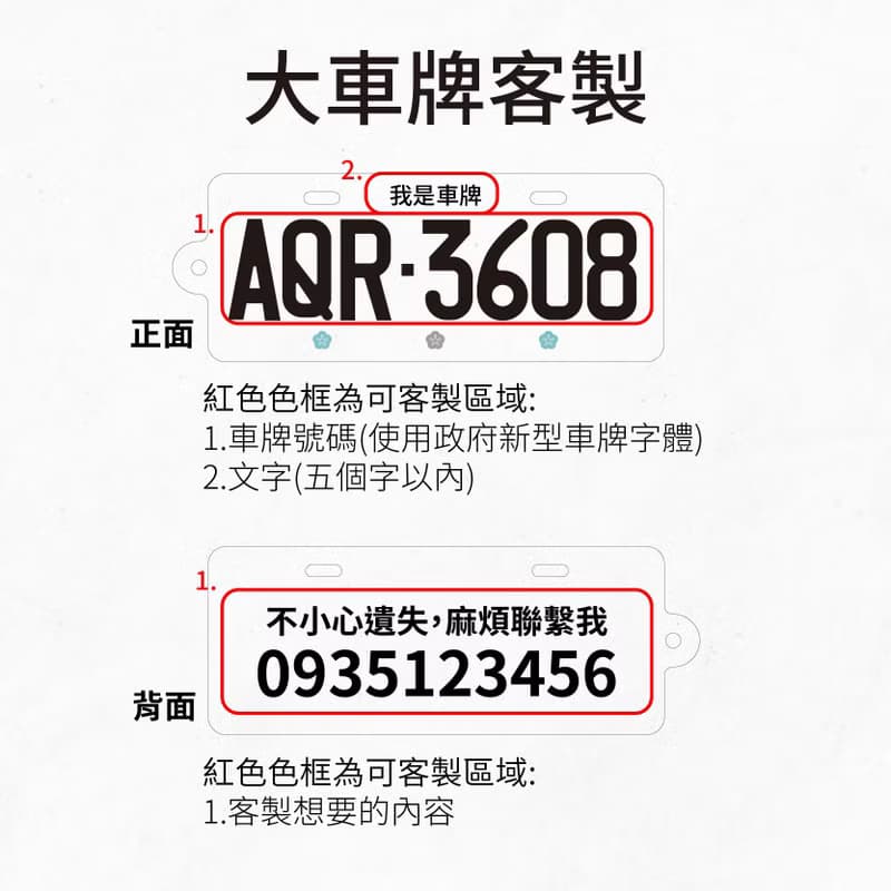 【摩力滋】真實車牌鑰匙圈 讓你再也不忘記自己的號碼