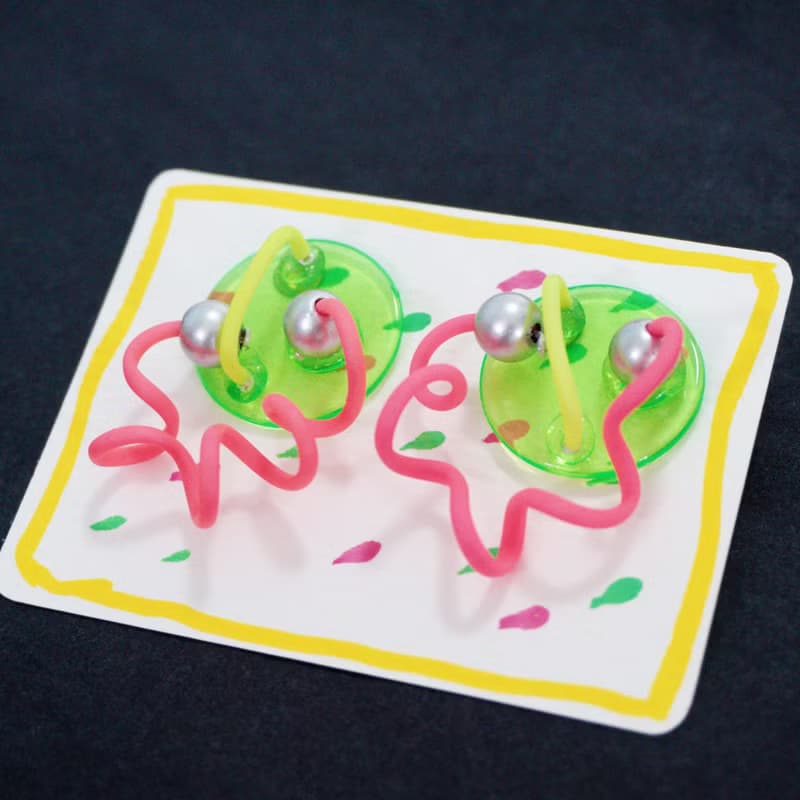 粉綠撞色可愛少女風耳釘 Pinkoi 獨家發售