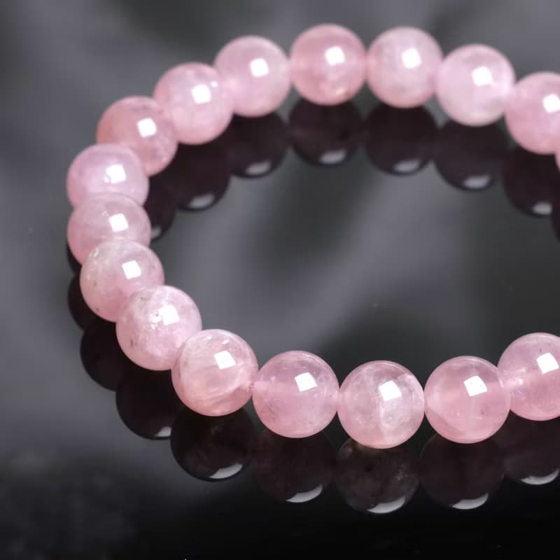 馬達加斯加粉晶水晶手鍊│馬粉 開啟心輪 愛情人緣 桃花姻緣人緣