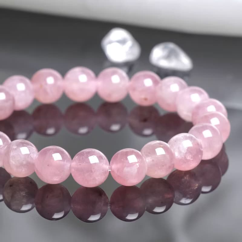 馬達加斯加粉晶水晶手鍊│馬粉 開啟心輪 愛情人緣 桃花姻緣人緣