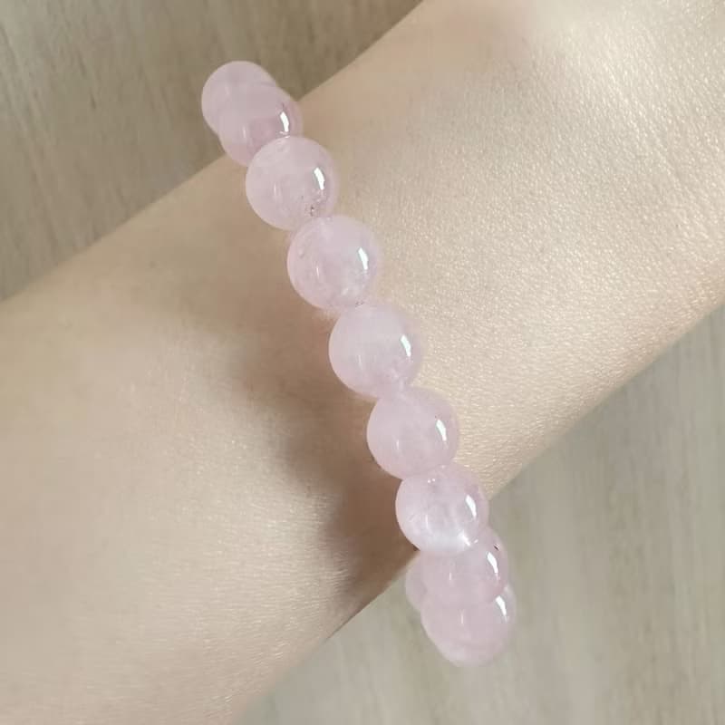 馬達加斯加粉晶水晶手鍊│馬粉 開啟心輪 愛情人緣 桃花姻緣人緣
