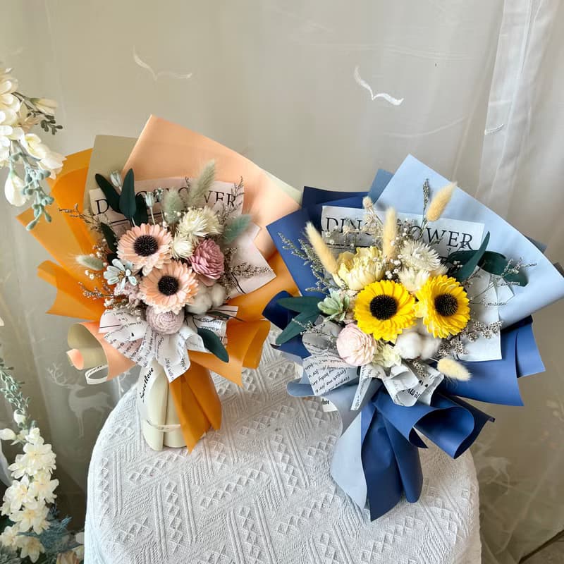 向日葵乾燥花束 畢業花束