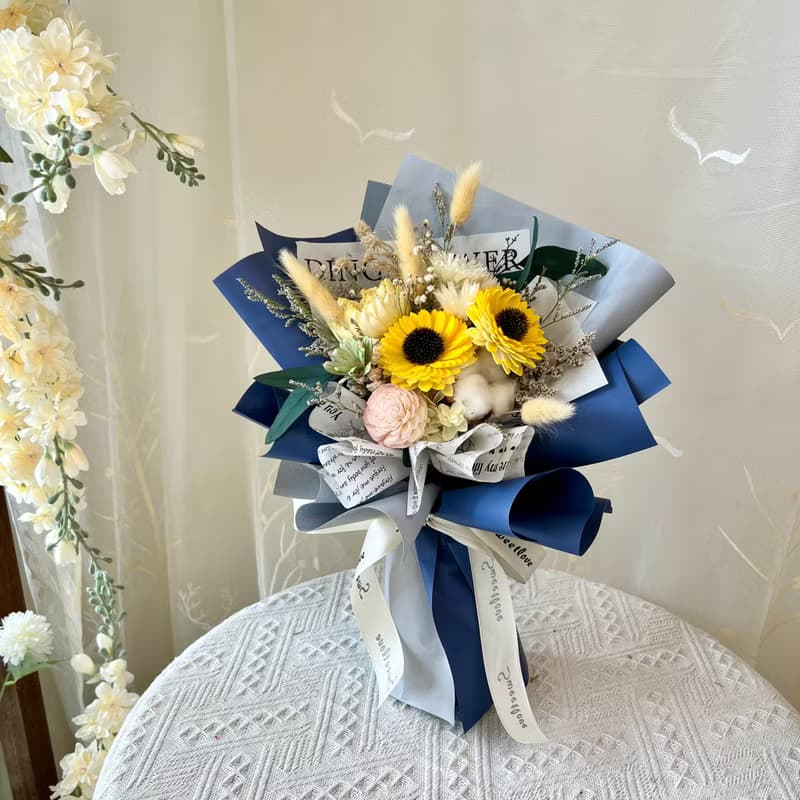 向日葵乾燥花束 畢業花束