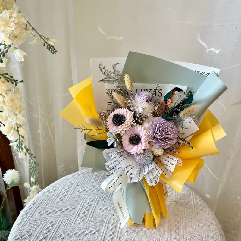 向日葵乾燥花束 畢業花束