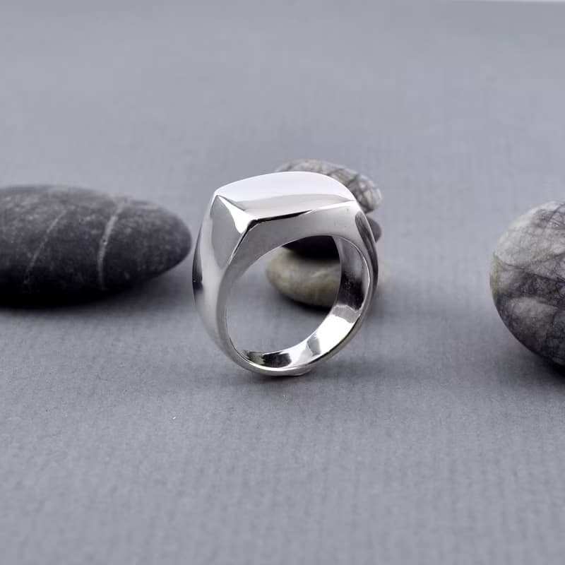 方形印章戒指 925純銀 men's jewelry 男戒