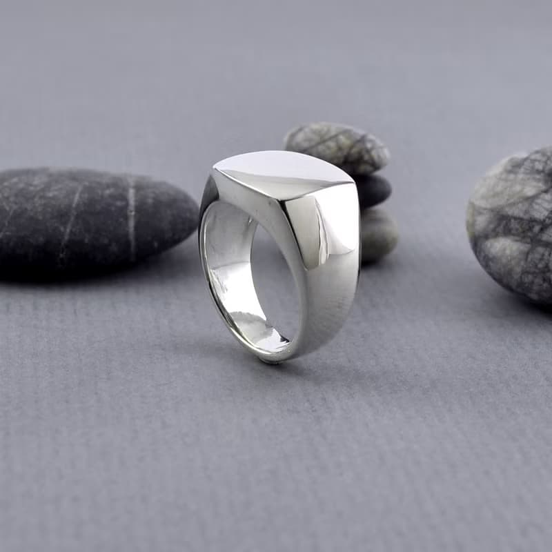 方形印章戒指 925純銀 men's jewelry 男戒