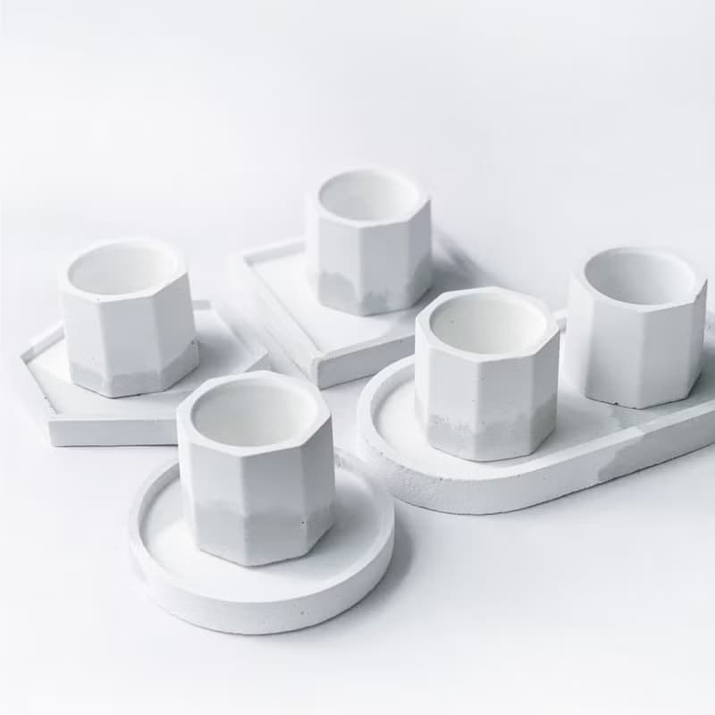 (預購) 莫蘭迪粉系列 | 將軍閣 小八角形雙色水泥多肉植栽