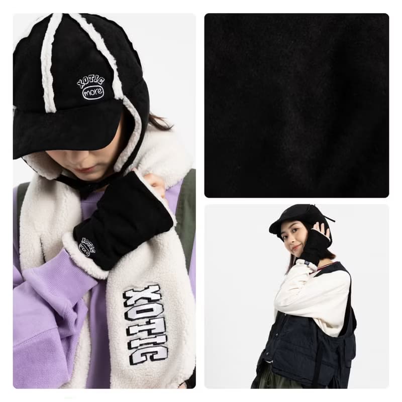 毛絨暖暖露指手套