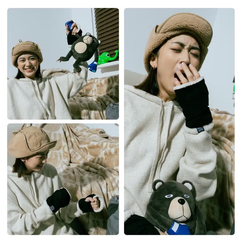 毛絨暖暖露指手套