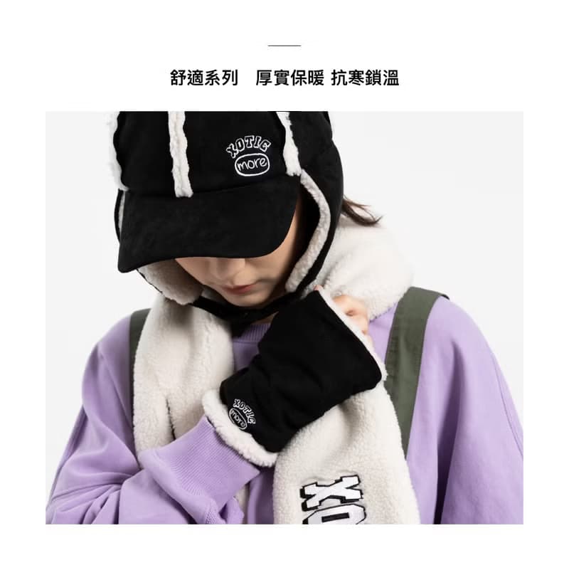 毛絨暖暖露指手套