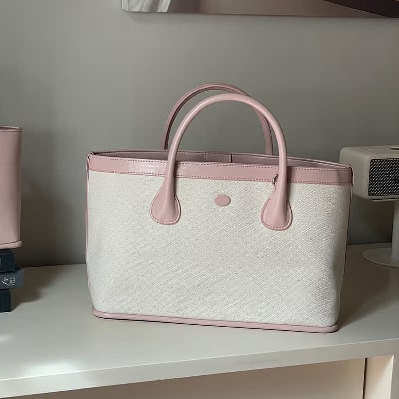 韓國 The Ally | AMY/MINI AMY BAG (附小袋)|粉紅色|帆布斜背包