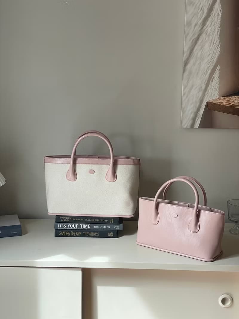 韓國 The Ally | AMY/MINI AMY BAG (附小袋)|粉紅色|帆布斜背包
