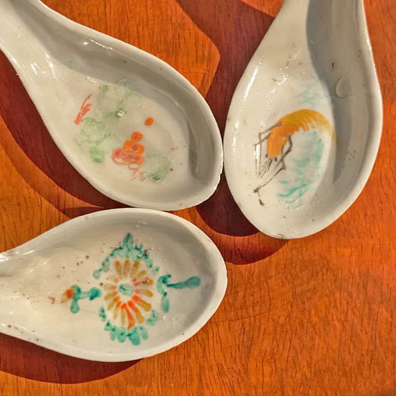 台灣 日治時期手繪金粉復古陶瓷湯勺 │時代韻味 自然優美