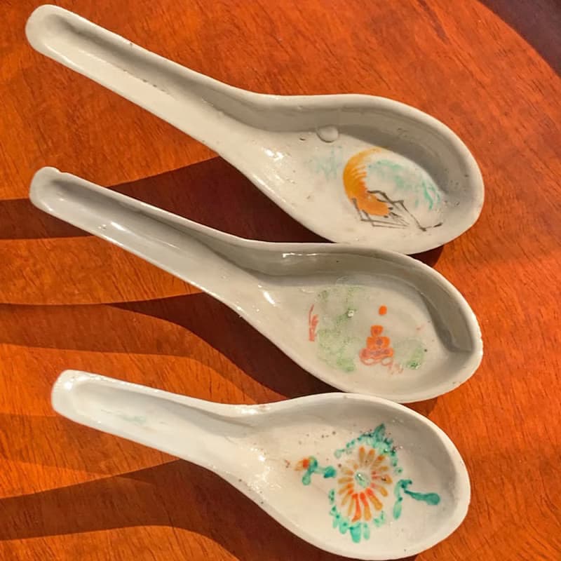 台灣 日治時期手繪金粉復古陶瓷湯勺 │時代韻味 自然優美