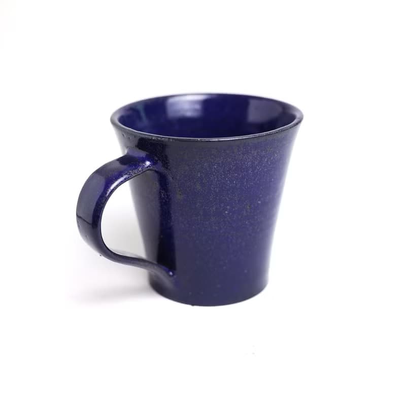 明芽窯 l 柴燒鈷藍結晶把杯 藍 馬克杯 咖啡杯 茶杯 陶器 杯子 H6