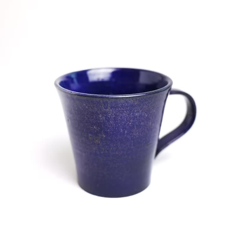 明芽窯 l 柴燒鈷藍結晶把杯 藍 馬克杯 咖啡杯 茶杯 陶器 杯子 H6