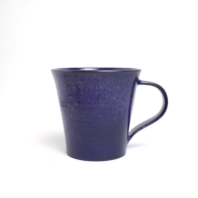 明芽窯 l 柴燒鈷藍結晶把杯 藍 馬克杯 咖啡杯 茶杯 陶器 杯子 H6