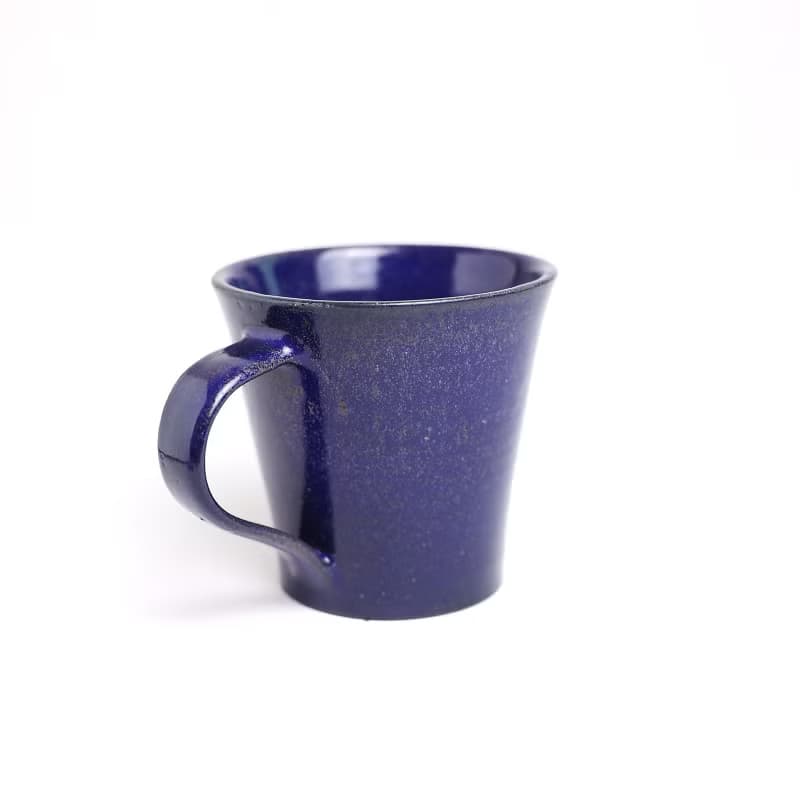 明芽窯 l 柴燒鈷藍結晶把杯 藍 馬克杯 咖啡杯 茶杯 陶器 杯子 H6