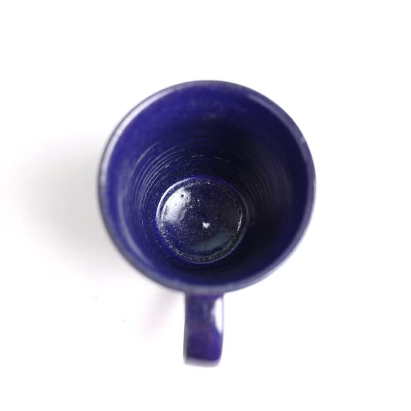 明芽窯 l 柴燒鈷藍結晶把杯 藍 馬克杯 咖啡杯 茶杯 陶器 杯子 H6