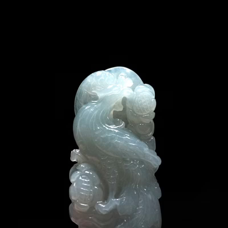 冰種翡翠精雕鳳凰 | 天然緬甸玉翡翠A貨 | 送禮
