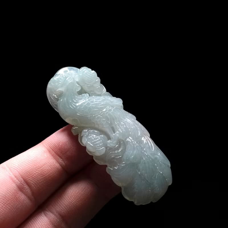 冰種翡翠精雕鳳凰 | 天然緬甸玉翡翠A貨 | 送禮