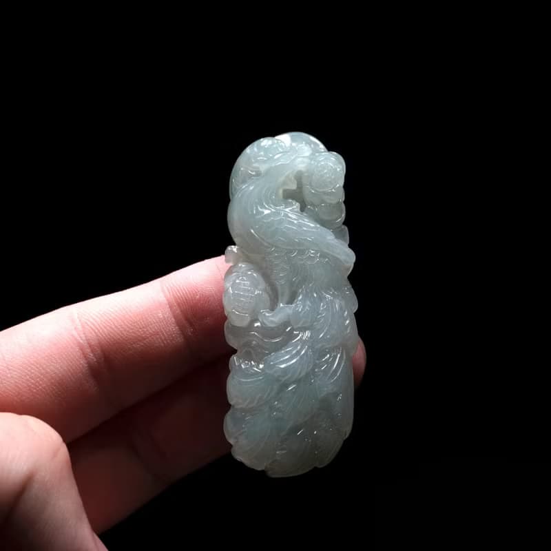 冰種翡翠精雕鳳凰 | 天然緬甸玉翡翠A貨 | 送禮