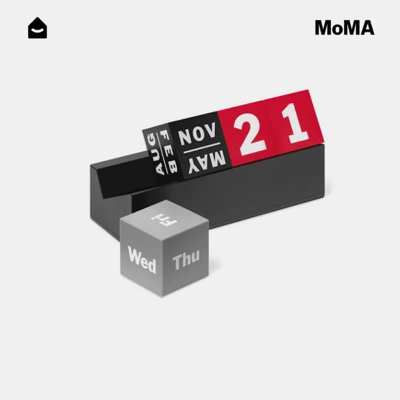 美國 MoMA 現代簡約風 時間裝置立方體日歷 積木萬年歷 生日禮物