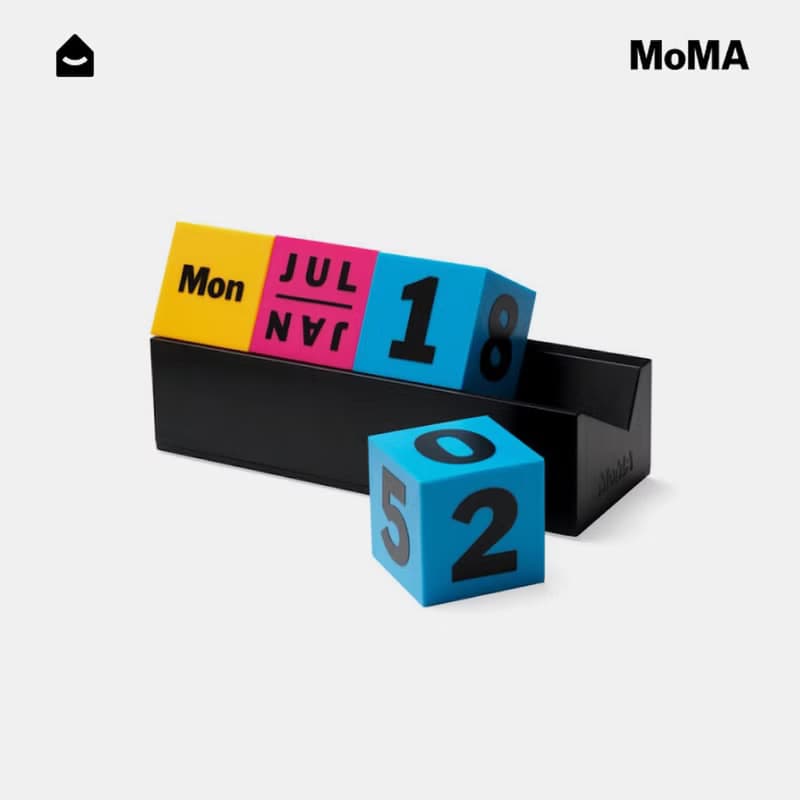 美國 MoMA 現代簡約風 時間裝置立方體日歷 積木萬年歷 生日禮物