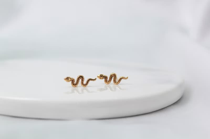 【SWS飾品】個性迷你蛇 醫療鋼耳環 抗過敏 一般細針