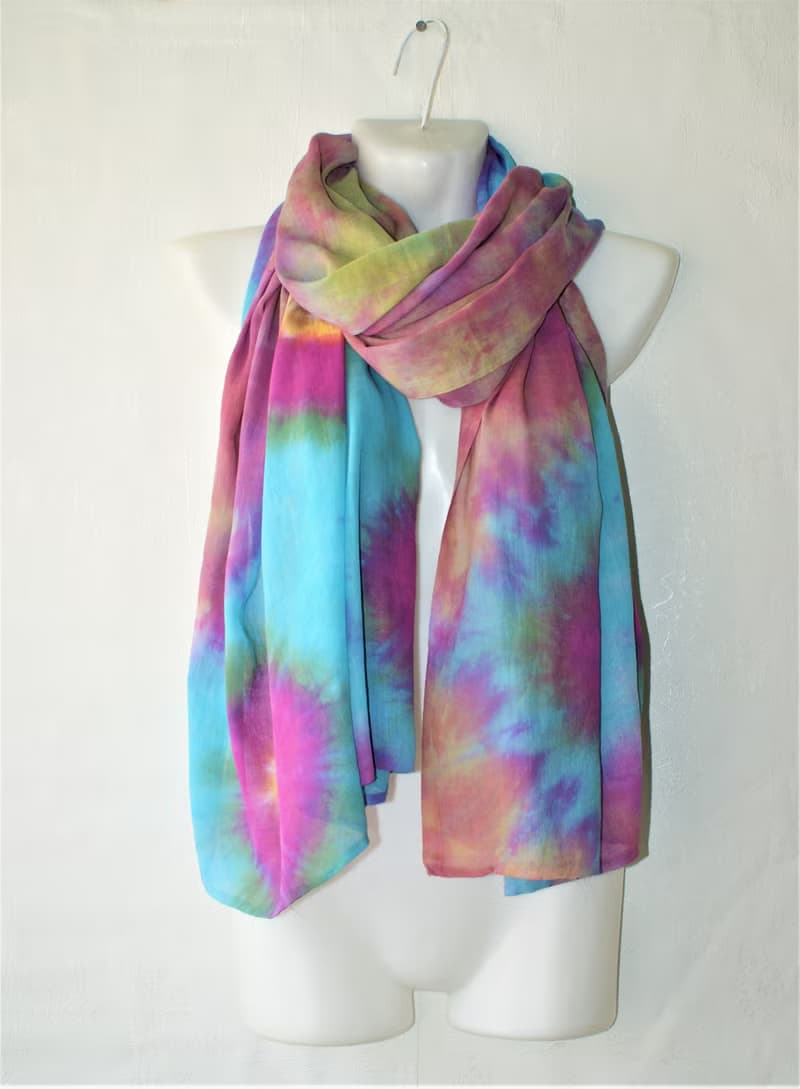 Cotton scarf Blue purple long scarf Large shawl Great women gift Tie dye scarf